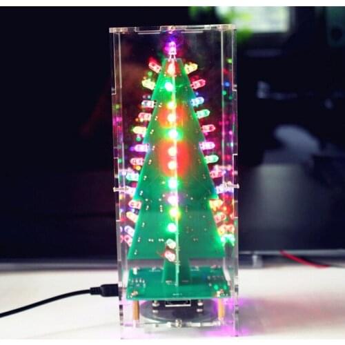Model Kit Colorful christmas tree diy kit music box christmas gift jewelry electronic training welding production kit
