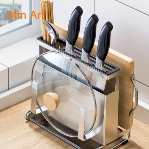 Knife Holder Wall-Mounted Stainless Steel Kitchen Chopsticks Storage Rack Knife Cutting Board Storage Rack