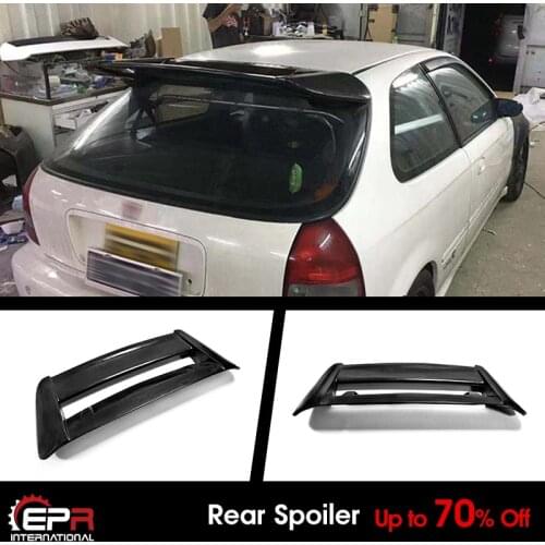For Honda EK Civic 3 Door MUG Style FRP Unpainted Rear Spoiler Roof Wing Exterior Body kits