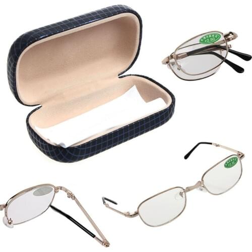 Mini Foldable Metal Full Frame Reading Glasses Case Eyeglass Metal Reading Glasses +1.0 +1.5 +2.0 +2.5 +3.0 +3.5 +4.0