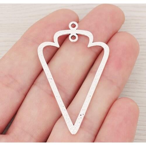 10 x Large Hollow Geometry Charms Pendants for Earrings Jewelry Making Findings Accessories 53x31mm