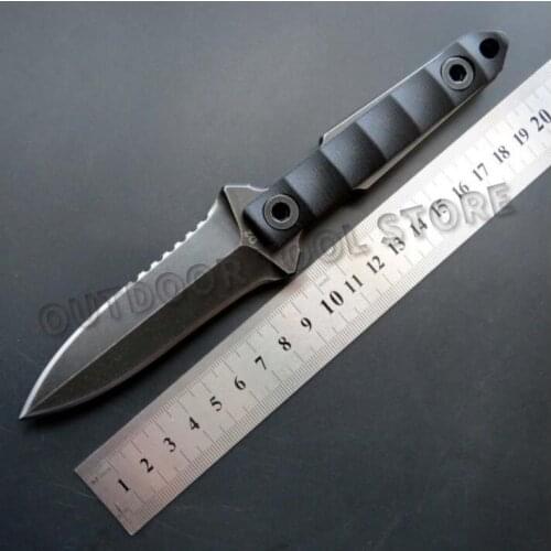 C1290 Straight Knife Sword D2 Stone Wash Steel Handle Camping Hunting Survival Knife Tactical Knife K Sheat