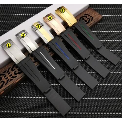 Top quality 20mm Mens Silicone Rubber GMT Watch Band Strap for Role Daytona Submariner DEEPSEA A GMT OYSTERFLEX Watch tools free