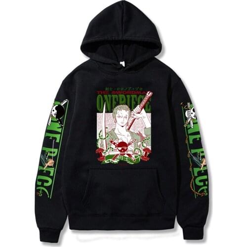Roronoa Zoro Print Anime Hoody Streetwear Tops Men Hoodies One Piece Anime Pullovers Hoodies Sweatshirts