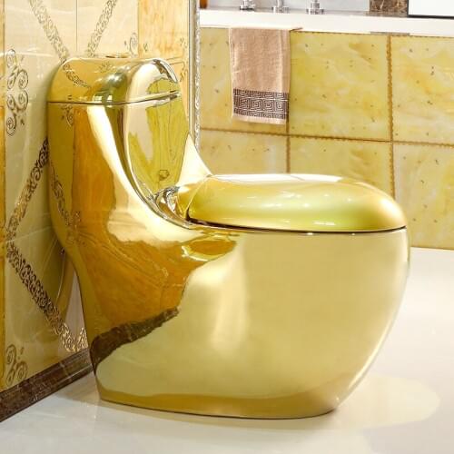 Luxury Gold Egg Shape Commode Toilet Super Cyclone Flushing Closestool Water Saving Ceramic Toilet Bowl Integral Sitting Wc Pan
