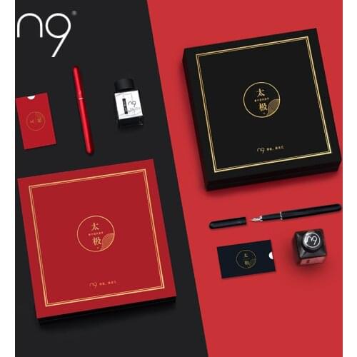 N9 Chinese Stye Tai Chi Art Design Luxury Fountain Pen With Ink Gift Box, Birthday Pen Gift