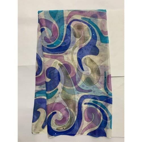 Most popular nigerian soft silk fabric 2020 high quality swiss lace fabric african silk and chiffon fabric 5yards L72703