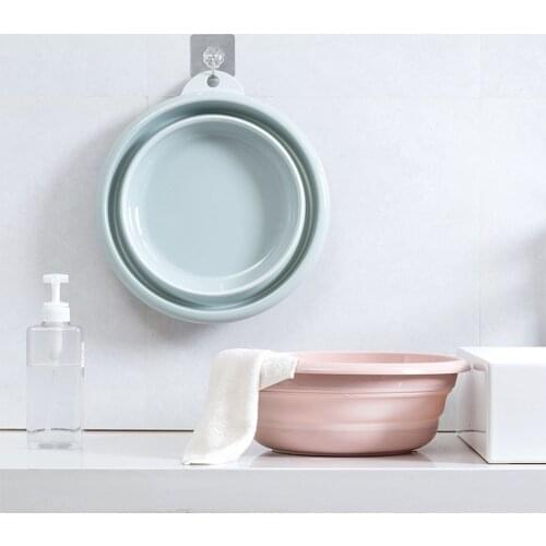 Foldable Basin Silicone Portable Folding Bucket Washbasin Feet Basin Fishing Car Wash Cleaning Supplies Camping Accessories