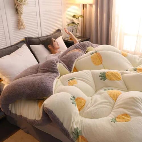Thick Warm Lamb Cashmere quilt winter blanket 5kg double-sided velvet quilt spring autumn comfortable soft plush comforter core
