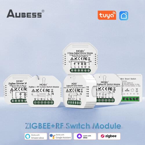 ZigBee 3.0 Smart Light Switch Relay Module 1/2 Gang Zigbee+RF Tuya Smart Life App Control With Alexa Google Assistant Smart Home