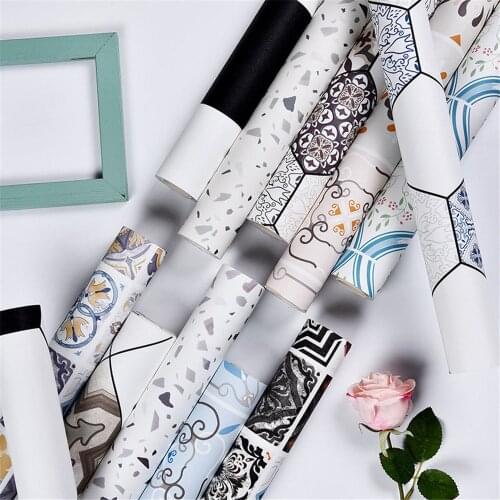 Thickened Waterproof PVC Bathroom Floor Stickers Peel Stick Self Adhesive Floor Tiles Kitchen Living Room Decor Non Slip Floor