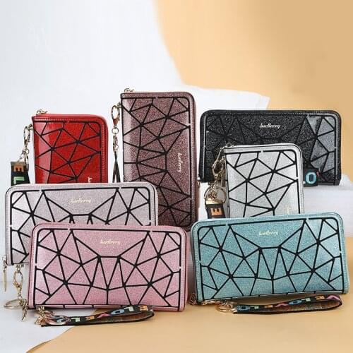 Ladies Wallet Fashion Bling Bling Shiny Mobile Phone Bag Women Diamond Lattice Long Clutch