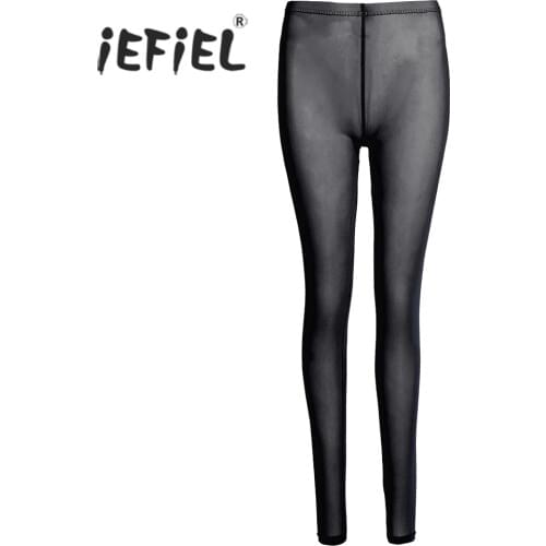 Women Lingerie See-through Sheer Mesh Slim Cut Pants Leggings Trousers Womens Clothing Nightwear Sexy Leggings for Dancing