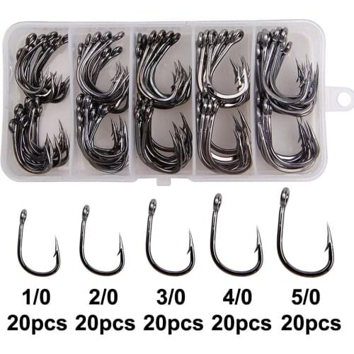 100Pcs/Box 10827 Live Bait Hook Circle Hooks Strong Stainless Steel Sharp Fishing Hooks For Saltwater Fishing