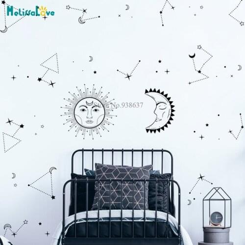 116 pcs/set Mystical Sun Moon Wall Decal Astrology Headboard Living Room Apartment Decor Removable Wall Art Sticker BB727