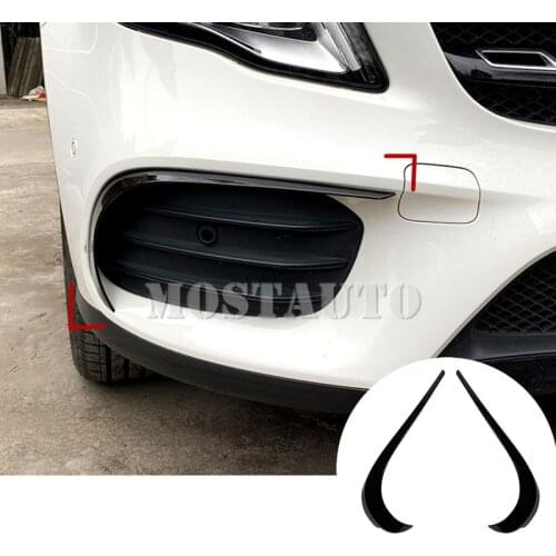 For Mercedes Benz GLA X156 AMG Black Front Bumper Spoiler Air Vent Trim Cover 2017-2019 2pcs
