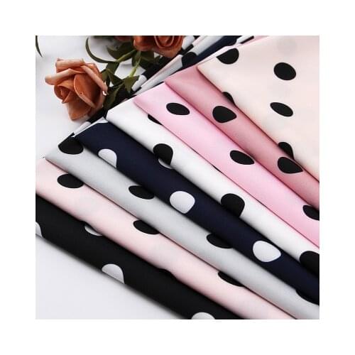 200cmx150cm Soft Stretch Polka Dot Printed Chiffon Fabric by the Meter,Chiffon Dress Fabric,Sewing Fabric,Black,White,Pink,Blue