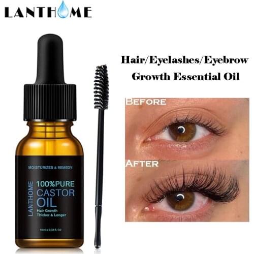 3pcs Pure Castor Oil Eyelashes Growth Serum Hair Treatment Eyebrow Fast Growth Liquid Essential Oil Makeup Eyelash Enhancer 10ml