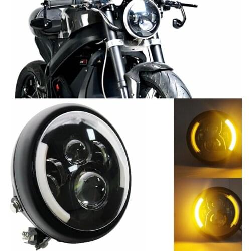 7.5 inch LED Motorcycle Headlight Universal 7.5" Round Head light and Housing bucket bracket For Cafe Racer Bobber Honda Yamaha