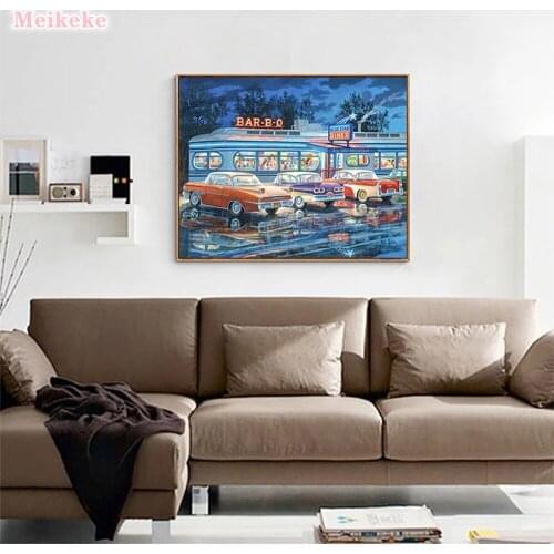 Diamond Painting Diamond embroidery 5d diy full square Car Stop Station diamond mosaic diamond paint daimond painting