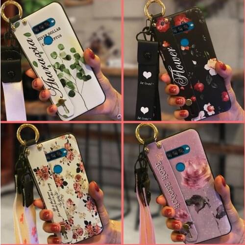 Flower Kickstand Phone Case For LG K50S Phone Holder Fashion Design Lanyard Dirt-resistant Original