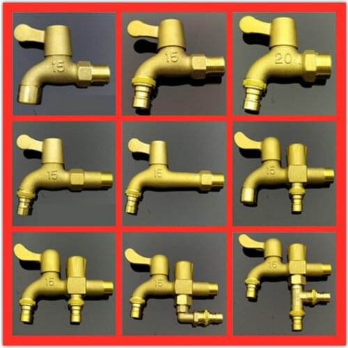 G1/2" G3/4" All Copper Washing Machine Faucet Quick Faucet Small Faucet Copper Color Single Cold Faucet Mop Pool