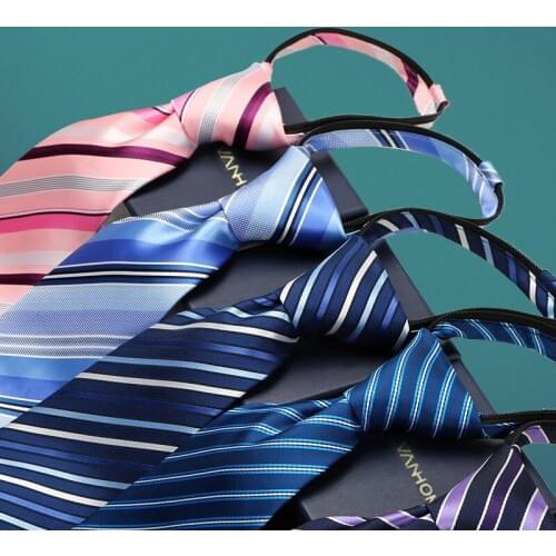8 cm classic men business office formal wedding tie 8cm stripe zip neck tie fashion shirt dress accessories with gift box