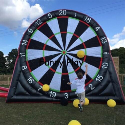 Giant soccer darts game inflatable foot darts for sale,0.9 MM PVC Tarpaulin inflatable soccer dart board with pump
