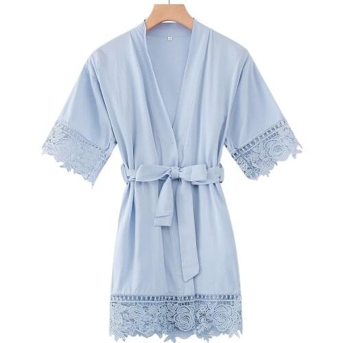 Owiter Rayon Cotton Robe with Lace Robe Wedding Flower Girl Robes Kids Robes Child Pajamas Nightgown Dressing Sleepwear