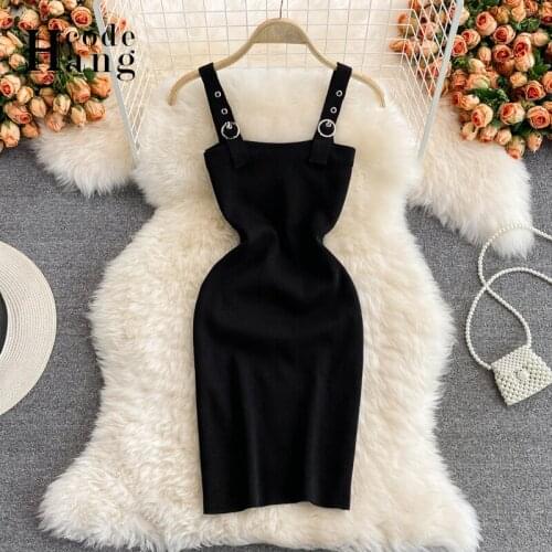 HangCode 2021 Spaghetti Strap Backless Sexy Mini Dress Summer Women Fashion Streetwear Outfits Black Y2K Club Party Clothing