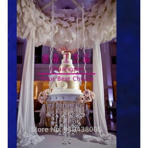 China modern glass wedding cup cake stand , chandelier centerpiece , bling crystal cake stand , hanging cake holders