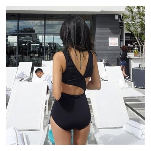Korea Monokini Women Swimwear Black Swimsuit High Quality Bathing Suit sexy Monokini beachwear 2020 New Maillot