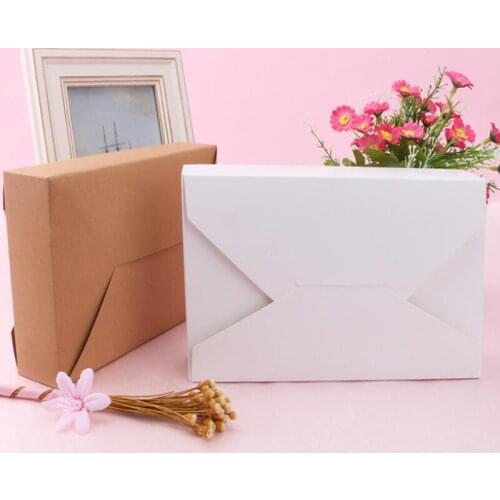 Natural Kraft Paper Cake Box White Party Gift Packing Box Cookie Candy Nuts Package DIY Packing Boxes LX9032