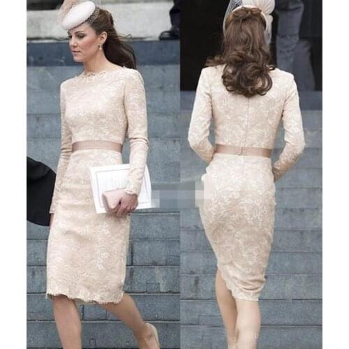 Lace Mother Of The Lace Bride DressesPlus Size Long Sleeves Knee Length Sheath Formal Evening Gowns Prom Party Dresses