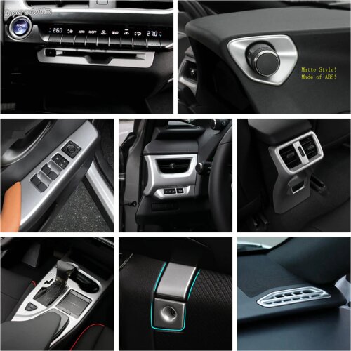 Matte Interior Refit Kit CD / Lift Button / Air AC / Dashboard / Gear Box Cover Trim Fit For Lexus UX 200 250H 2019 2020 2021