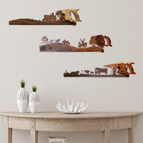 Metal Art Saw Hand Craft Design On An Old Saw Cut Hand Saw Metal Art Fathers Day Unique Gift Metal Art Tree For Wall Decor