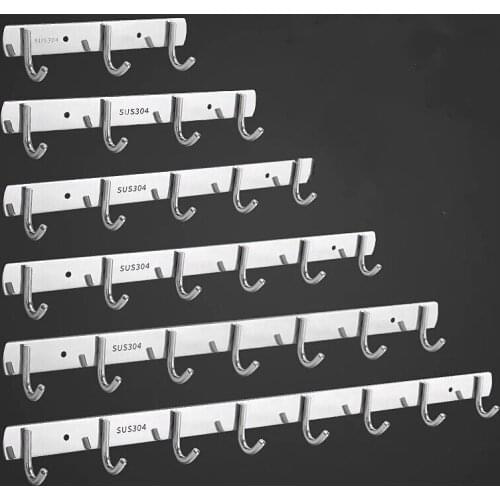 Multi-PurposeStainless Steel Paste Coat Rack Wall Key Hook Bathroom hooks Strong Seamless hook Hanger WY817