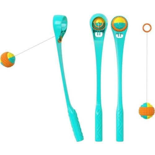 Multifunctional Pet Throwing Stick Human Pet Interactive Telescopic Rope Molars Ball Toy Pet Toy Throwing Machine Pet Supplies