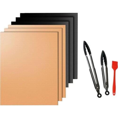Reusable Heat Resistant BBQ Grill Mat Copper Bakeware Mat Barbecue Roast Sheet Portable Easy Clean Cooking Grill Pad BBQ Tools