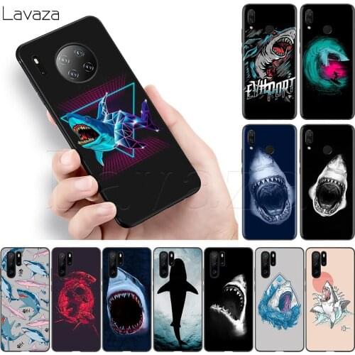 Lavaza Sharks Soft TPU Case for Huawei Y6 Y9 Mate 10 20 30 Nova 3 3i 4 4E 5 5i 5T Smart Lite Pro 2019