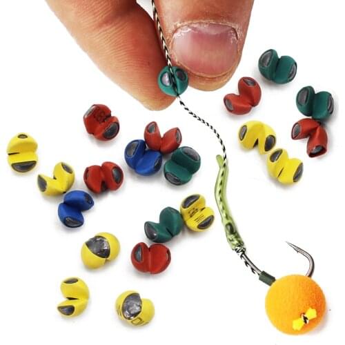 20PCS Carp Fishing Accessories Split Shot With Soft Rubber Coated Sinker Weight 1B 2B 3B for Carp Fishing Rigs Making End Tackle