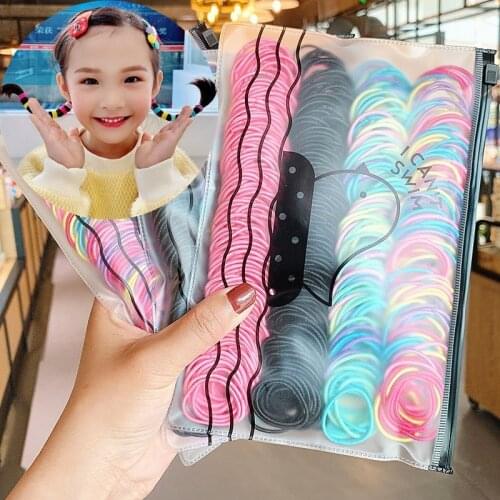 2021 New Kids Cute Elastic Hair Bands Girls Cute Colorful Basic Elastic Hair Bands Ponytail Holder High Elastic Head Ties