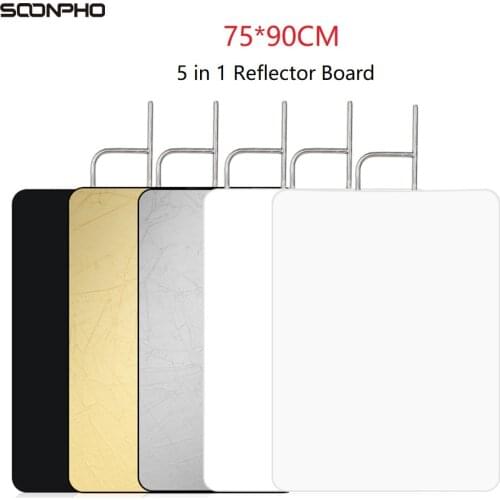 SOONPHO Reflector Board Screen 5 in 1 Panel Sun scrim Translucent/Gold/Silver/Black/White Diffuser Reflector Aluminum Alloy Fram