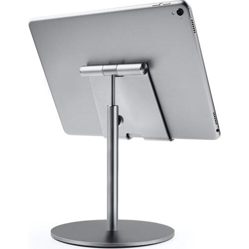 Large Size & Height Adjustable Aluminum Tablet Stand 360° Rotation Desk Tablet Holder for iPad Tab Kindle Nintendo Switch(4-13")