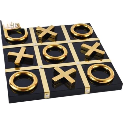 Luxurious decorative stainless steel xo chess games board for home decor