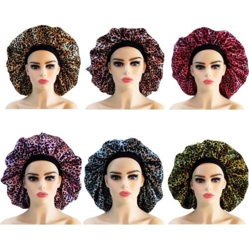 Super Gi-Ant Sleep Cap Silk Hair Bonnet Cheveux Nuit Bonnets Hat Head Cover Satin Wide Band Adjust For Sleeping