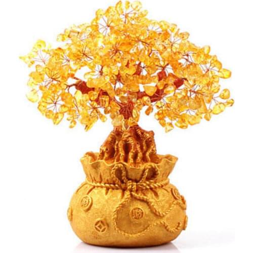 Resin Chinese Modern Pure Handmade Upscale Crystal Tree Art Sculpture Tea Ceremony Wine Cabinet Crafts Home Decoration Ornament
