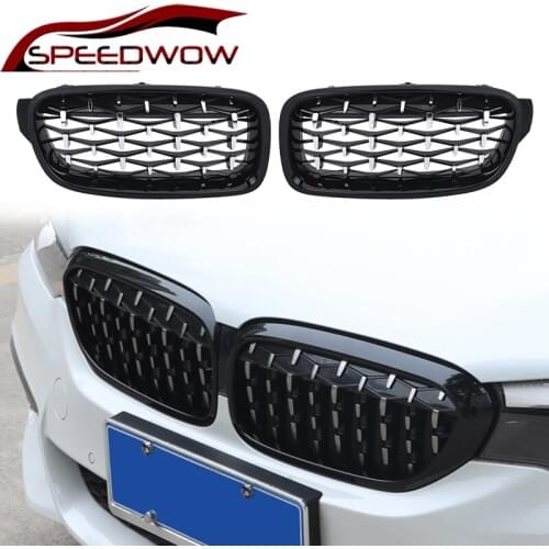 SPEEDWOW For BMW 3 Series F30 F35 2013-2019 Car Front Kidney Grilles Racing Grills Black Silver Bumper Grille Left Right 1 Pair