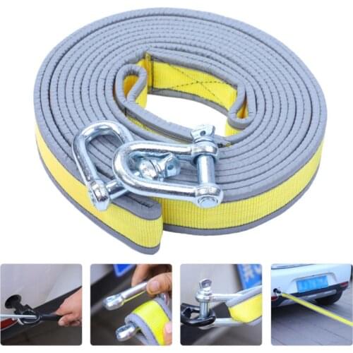 4M Reflective Towing Rope Thicken Trailer Rope Cable With U Hook Shackle For Car Truck Trailer SUV Trailer Rope Accessory