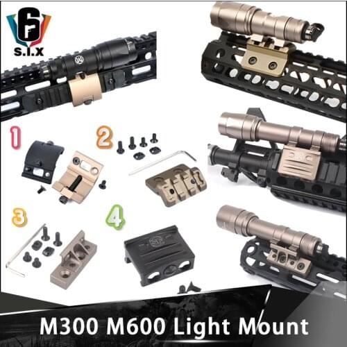 Tactical Airsoft Scout Light M600 M300 Light Mount For Mlok Rail Keymod Handguard Tactical Weapon Flashlight Mount Accessory